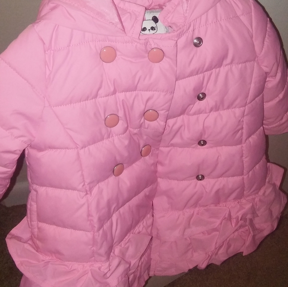 pink infant ruffle puff coat - Picture 2 of 5